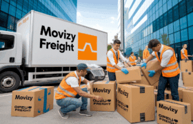 Movizy movers packing IT equipment for corporate relocation in Bangalore using B2B and B2C logistics solutions